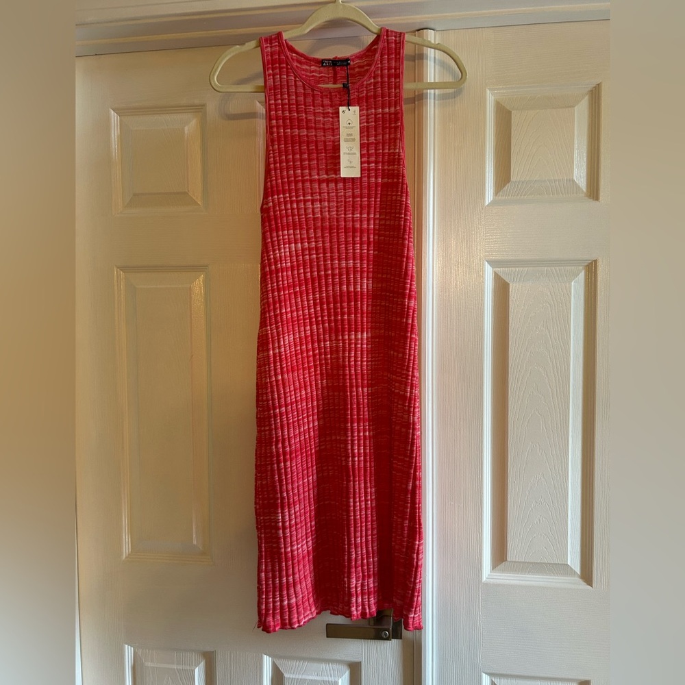 Zara ribbed open back midi dress